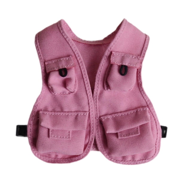 Chaleco de tela resistente para figura en miniatura, conjunto de ropa informal de moda para muñecas de 1 a 12 pulgadas. Rosa