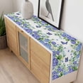 thumbnail image 4 of Purple Hydrangea Table Runner - 120 Inch Long, Kitchen Dining Table Runner Dresser Scarves, Spring Eucalyptus Butterfly Pastoral Farmhouse Decor for Coffee Tables Wedding Party Banquet, 4 of 8