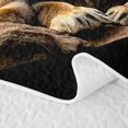 thumbnail image 5 of Manfei Woodland Lion Bed Spread Queen, Valentine's Day Animals Queen Coverlet Set, Black Brown, Black Reversible, 3-Piece, 1 Quilt and 2 Pillowcases, 5 of 7