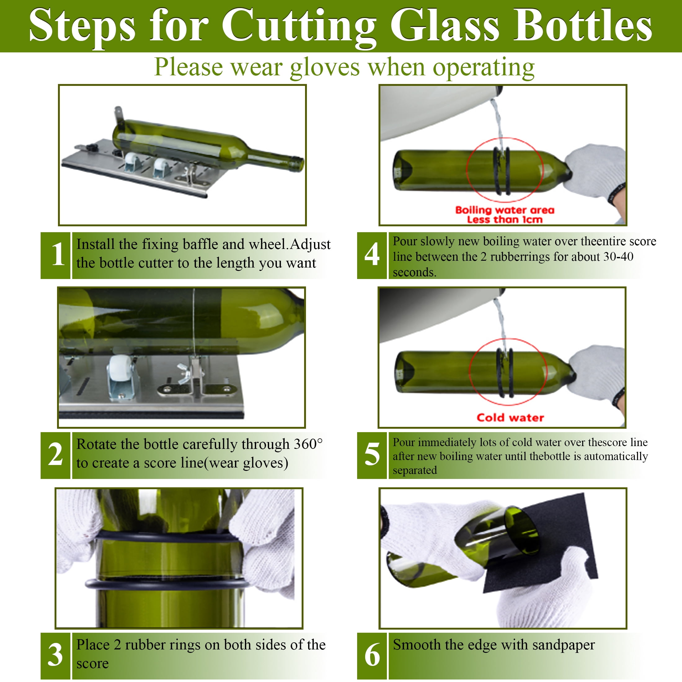Aovky Glass Bottle Cutter Kit, Upgraded Bottle Cutter & Glass Cutter Kit for Bottles, DIY Wine Glass Cutters Tools for Cutting Wine Beer Liquor Whiskey, Alcohol, Champagne