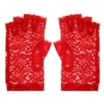 thumbnail image 2 of Guantes con Medios Lazo Guantes para Boda de Tarde Danza Baile de Graduación rojo BLESIY Accesorio nupcial de los guantes del cordón, 2 of 8