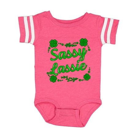 

Inktastic Sassy Lassy with Green 4 Leaf Clovers Gift Baby Boy or Baby Girl Bodysuit