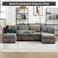 thumbnail image 4 of Bosmiller Modular Sectional Sofa, Convertible U Shaped Sofa Couch with Storage, 6 Seat Sleeper Sectional Sofa Set for Living Room, 4 of 7