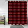thumbnail image 3 of Rustic Red Black Buffalo Check Plaid Pattern Shower Curtain Bathroom Decorations (72x72), 3 of 6