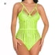 thumbnail image 1 of Conjunto de ropa interior sexy, mono de tela con pantalla de encaje, lencería sexy encantadora para mujeres adultas, verde fluorescente, M seitruly XX000038-10, 1 of 7