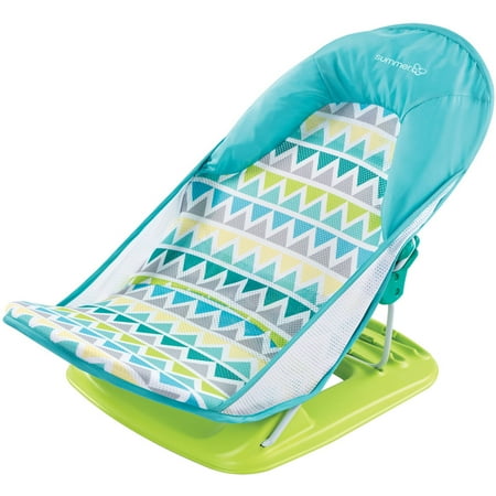 Summer Infant Deluxe Baby Bather, Triangle Stripe (Best Infant Bath Seat)