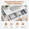 thumbnail image 6 of edx Small Desk with Drawers & Iron Hook, 32 Inch Computer Desk,White Vanity Desk with Storage Bag Modern Gaming Writing Desk Study Table for Home Office, White, 6 of 9