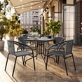 thumbnail image 3 of Flash Furniture Commercial Grade Gray Rattan Indoor-Outdoor Restaurant Stack Chair, 3 of 12
