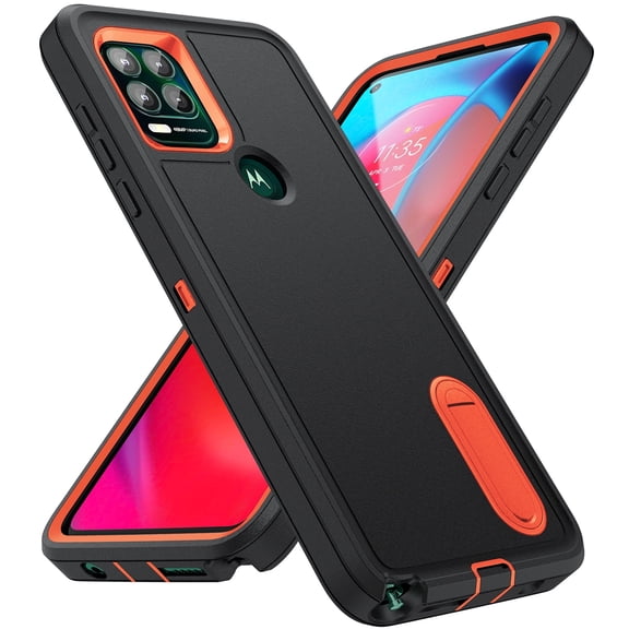 Rugged Phone Case compatible with Motorola Moto G 2025, Hidden Kickstand, Military Grade Drop Protection, Soft TPU Hard PC Bumper, Non-Slip Shockproof Full Protective Cover, Mint Rose