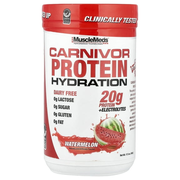 MuscleMeds Carnivor Protein Hydration, Watermelon, 17.5 oz (496 g)