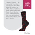 thumbnail image 7 of MeMoi Floating Hearts Bamboo Blend Crew Socks - Womens - Female, One Size, Black, 7 of 7