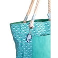 thumbnail image 2 of Women's Turquoise Medium Whale Print Beach Bag Tote Handbag, 2 of 4