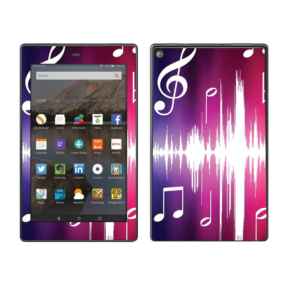 Skins Decals For Amazon Fire Hd 8 Tablet / Music Notes Glowing