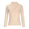 thumbnail image 3 of Fouhkni Velour T Shirts for Women Long Sleeve High Neck Slim Fitted Warm Casual Basic Pullover Tops, 3 of 8