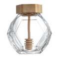 TUMALL Glass Honey Jar Storage Beehive Honey Dish Kitchen Organizer