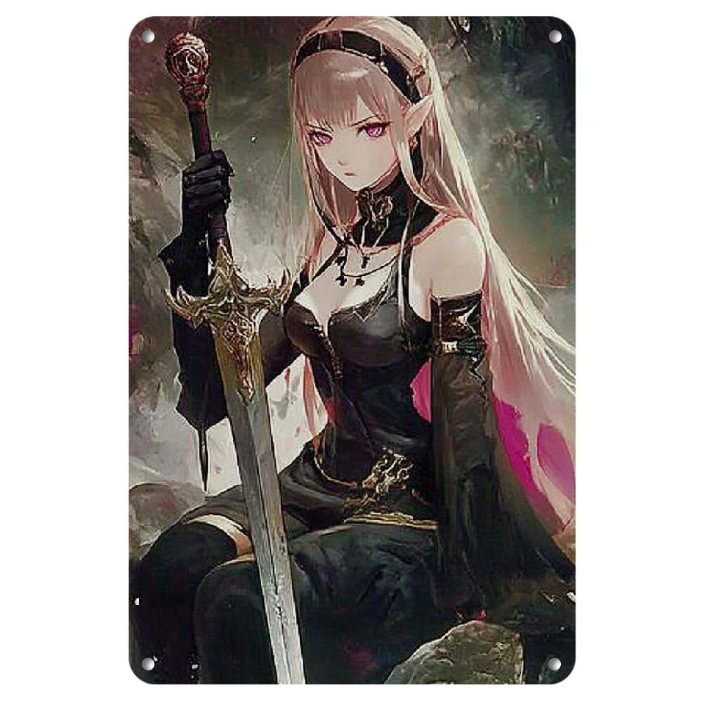 Hololive Mori Calliope Anime Metal Poster, 8x12 Inch Tin Sign, Frameless Wall Art, Home Decor