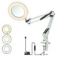 thumbnail image 3 of Flexible Clamp-on Table Lamp with 8x Magnifier Swing Arm Dimmable, 3 of 8