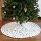 thumbnail image 4 of Falda de árbol de Navidad debajo de la alfombra de pie de árbol Manta blanca de plumas para decoración de fiestas, dorado, 122cm Advancent HA008201-02, 4 of 7