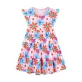 thumbnail image 1 of BOBOGOJP Robe à Manches Courtes Fille Été Nouvelle Robe Fille Imprimé Dessin Animé Col Rond Jupe Enfant Manches Courtes (Rose Vif, 3-4 Ans), 1 of 2