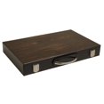 thumbnail image 1 of 15-Inch Wood Backgammon Set - Black/Zebra Wood Board - Oak Inlaid Wood Field, 1 of 5