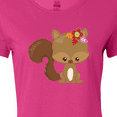 thumbnail image 4 of Inktastic Cute Squirrel, Squirrel With Flowers, Fluffy Tail Women's T-Shirt, 4 of 5