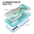 thumbnail image 2 of Samsung Galaxy S23 FE Case, Rosebono Hybrid Dual Layer Graphic Design Pattern Heavy Duty Protection Case For Samsung Galaxy S23 FE (Green Marble), 2 of 4