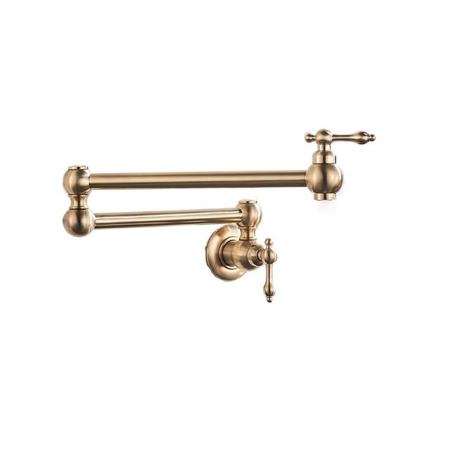 Pot Filler Double Joint Spout Folding Stretchable Swing Arm Wall Brass Kitchen Faucet Single Hole Two Handle Kitchen Sink Tap ,High Water Flow Rate