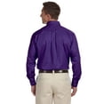 thumbnail image 2 of The Harriton Mens Easy Blend Long Sleeve Twill Shirt Shirt with Stain-Release - TEAM PURPLE - M, 2 of 2