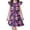 Purple-A, variant on LRen Girls Halloween Dress, Kids Ghost Pumpkin Print Holiday Clothes, Soft Flutter Sleeve Halloween Dress for Kids Girls