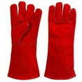 thumbnail image 1 of Gants de Soudage en Cuir Forgé Résistants au Feu (Rouge), 1 of 5