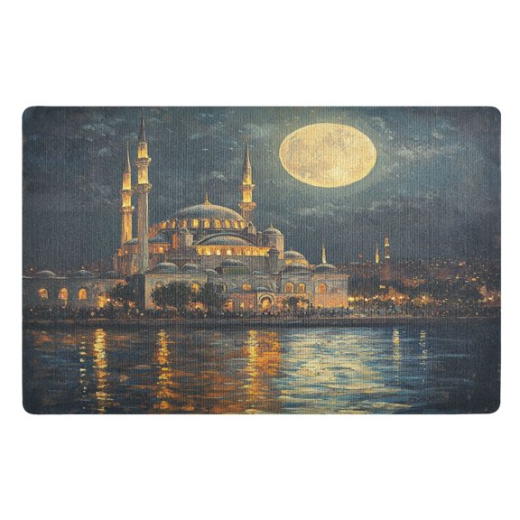BZSMCE Floor Mats 32x20in The Castle by Night Plainting Creativity Doormats