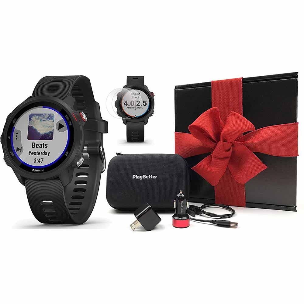Garmin Forerunner 245 Music (Black) GPS Running Smartwatch Gift Box