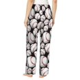 thumbnail image 3 of Goofa Cute Baseball Printed Soft Pajama Pants for Women, Wide Leg Comfy Casual Lounge Yoga Pants-X-Large, 3 of 9