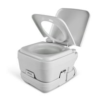 ModFusion Portable RV Toilet 38" Detachable Leak Proof Odorless Camping Toilet with Flush Pump Large Capacity Easy Clean for Outdoor Boat Hiking, Gray