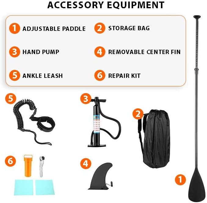 ASA TECHMED 10' Inflatable Stand Up Paddle Board SUP - Adjustable Paddle, Carrying Bag
