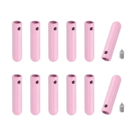 Uxcell 12 Pcs Shoelace Tips with Screw, Alloy 25mm Aglets Shoes Lace Cords End Tips for Clothes Strings, Pink