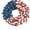 B001- Multicolor, variant on Patriotic decor, Patriotic Wreath, Outdoor American Flag, 16 in Burlap, Star decorations, independence Day Display, Blue Red White, 1 Pc