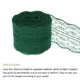 thumbnail image 3 of Unique Bargains 1.8' Wide 11 Yard Lace Ribbon Floral Pattern Dark Green Lace Trim Ribbon for Gift Wrapping, Wedding Decor, 3 of 6
