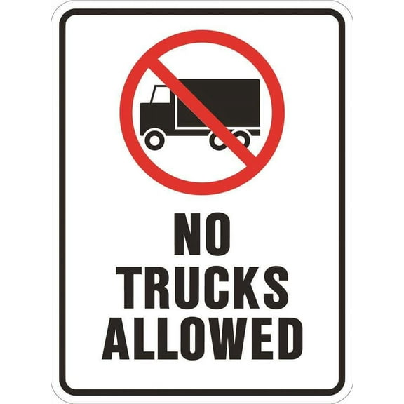 HY-KO PRODUCTS HW-504HDR Reflective Sign,No Trucks Allowed,HD