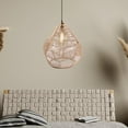 thumbnail image 4 of DOLITY Boho Pendant Lamp Shade Handwoven Wicker Paper Rope Rattan for Teahouse Cafe A 26x26x6.5CM, 4 of 9