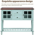 thumbnail image 4 of Console Table Buffet Table Sideboard Cabinet Table Rustic Buffet Cabinet with Two Storage Drawers Two Cabinets and Bottom Shelf for Living Room and Entryway, Antique Blue, 4 of 7