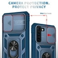 thumbnail image 2 of Military Grade Drop Impact for Samsung Galaxy S22 Plus Camera Lens Slide Protection Case 360 Metal Rotating Ring Kickstand Holder Armor Shockproof Case For Samsung Galaxy S22 Plus,
Blue, 2 of 9