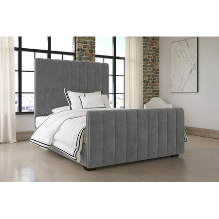 DHP Dante Upholstered Platform Bed, Grey Velvet, Queen - Walmart.com