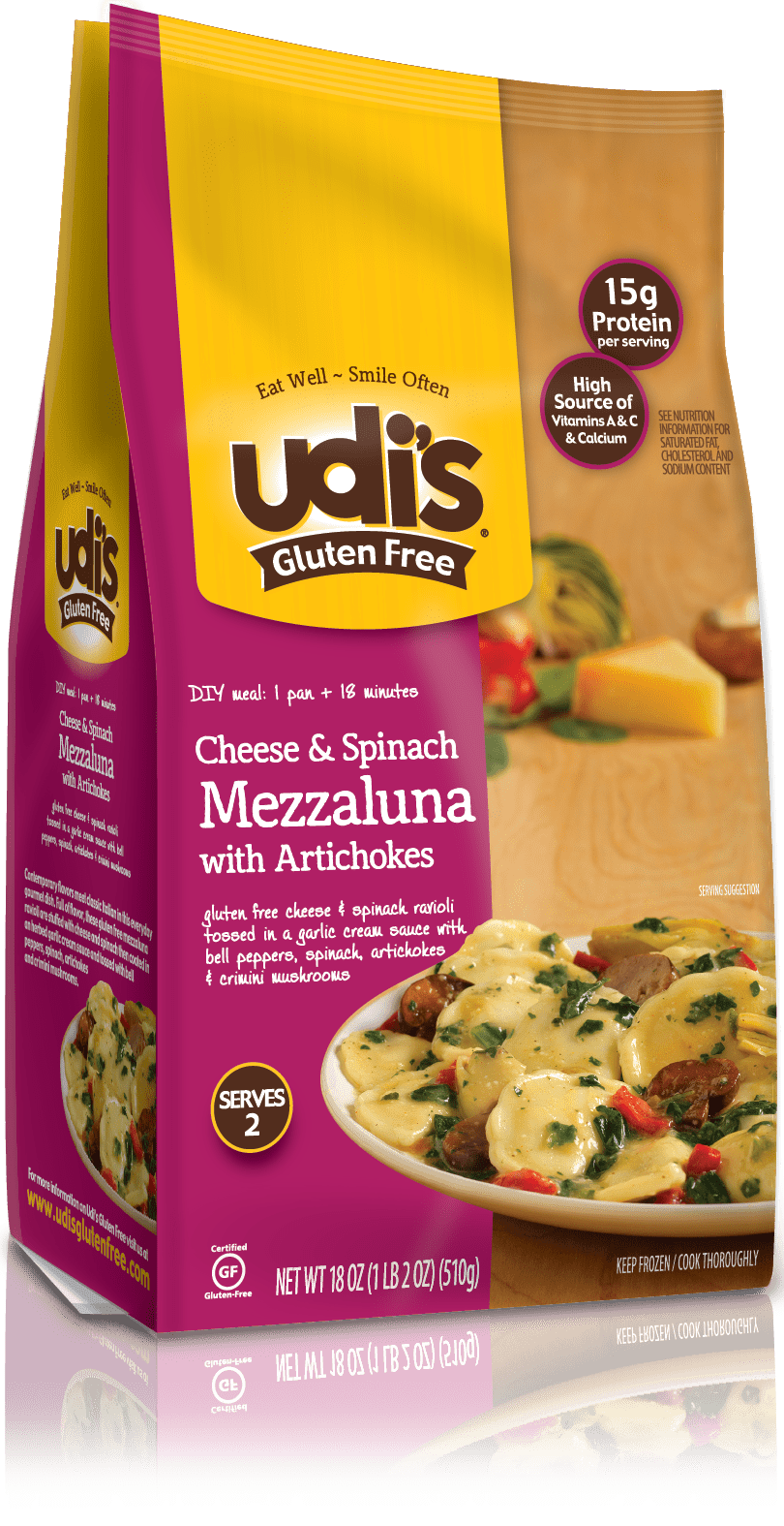 Udis Multiserve Cheese & Spinach Mezzaluna with Artichokes Walmart