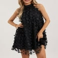 thumbnail image 4 of Women Evening Party Dress Butterfly Appliques Halter Neck Dress, 4 of 9