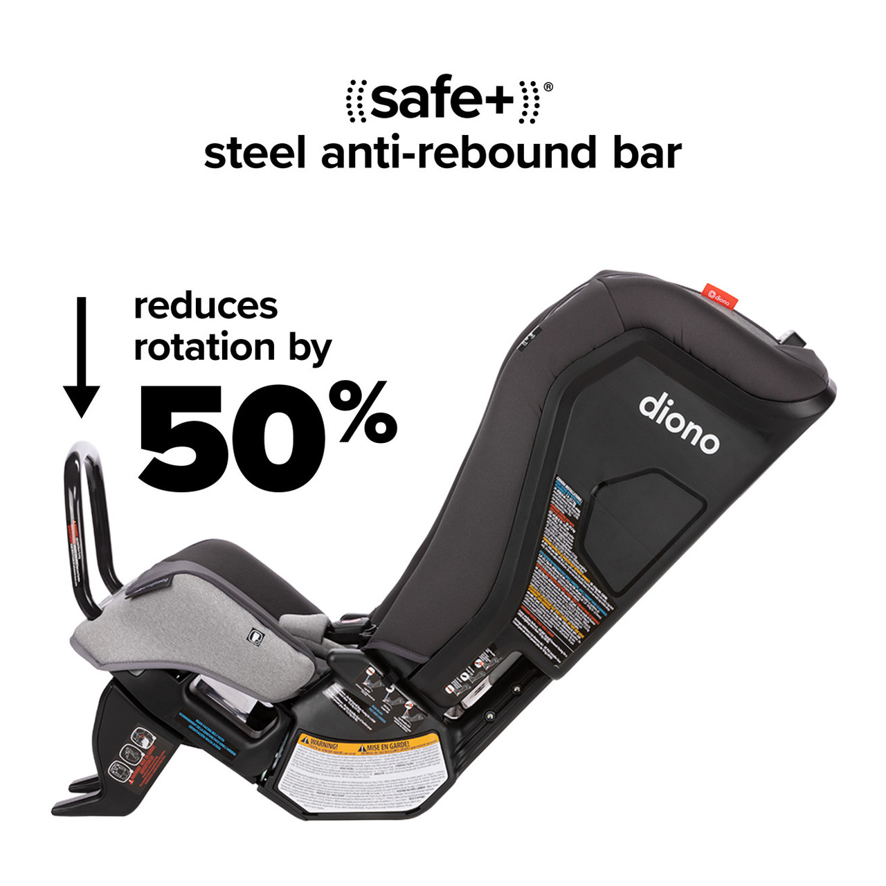 Diono Radian 3RXT SafePlus All-in-One Convertible Car Seat, Slim Fit 3 Across, Gray Slate