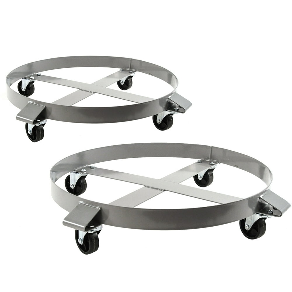 2 Heavy Duty Drum Dollies 1000 Pound 55 Gallon Swivel Casters Wheel