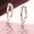 thumbnail image 5 of TNOBHG Dating Earrings 1 Pair Women Huggie Earrings Cubic Zirconia Clover Pendant Electroplated Alloy Ear Jewelry, 5 of 8