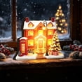 thumbnail image 5 of Lighted Christmas Village House, Wooden Holiday Figurine, Snow Covered Cottage Scene with Layered Architecture and Glowing Windows for Mantel, Painted Wood with LED Light with DetaiLED, 5 of 6