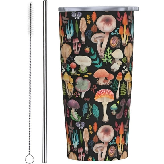 Mushroom Gifts for Women Lovers, 20 OZ Mushroom Coffee Tumbler Mug Cup for Women, Mushroom Stuff decor, 40th/50th/60th/70th Birthday Gifts for Women (One Size, Mushroom)